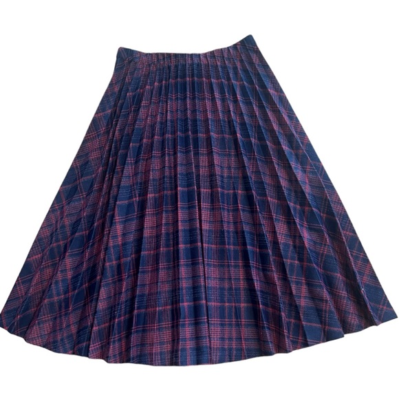 Graff California Wear Vintage Pleated Purple/Blue Midi Skirt Preppy School girl - Picture 7 of 7
